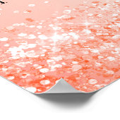 Geburtstagsparty Orange Glitzern Willkommensgruß Poster (Ecke)