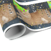Geburtstagsparty Orange Tabby Cat Geschenkpapier (Rolleneckpunkt)