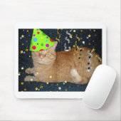Geburtstagsparty Orange Tabby Cat Mousepad (Mit Mouse)