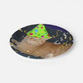 Geburtstagsparty Orange Tabby Cat Pappteller (Schrägansicht)