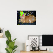 Geburtstagsparty Orange Tabby Cat Poster (Heimbüro)