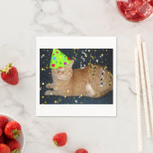 Geburtstagsparty Orange Tabby Cat Serviette (Beispiel)