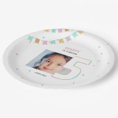 Geburtstagsparty - Papierplatte | Benutzerdefinier Pappteller (Schrägansicht)