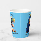 Geburtstagsparty-Papiertasse. Dinosaurier. Bearbei Pappbecher (Rechts)
