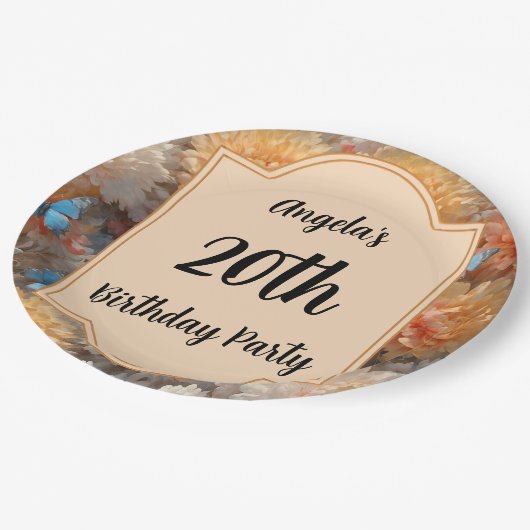 Geburtstagsparty Pappteller (Schrägansicht)