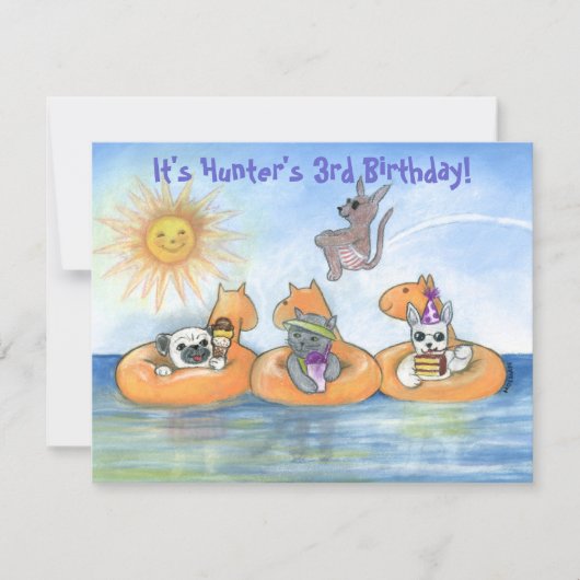 Geburtstagsparty "Party Animal" Einladung (Vorderseite)