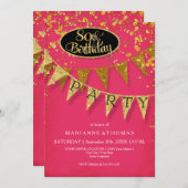 Geburtstagsparty Pennant Banner Confetti Einladung (Vorne/Hinten)