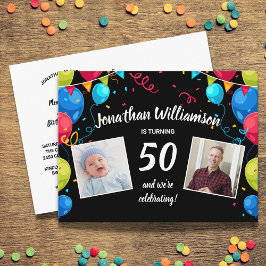 Geburtstagsparty per Post, 2 Foto, jedes Alter, Ba Postkarte