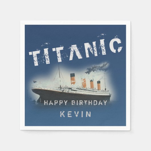 Geburtstagsparty Personalisiert Titanic Napkins Serviette (Vorderseite)