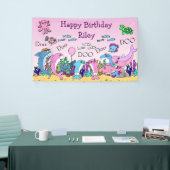 Geburtstagsparty personalisierter Baby Shark Famil Banner (Messeveranstaltung)