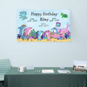 Geburtstagsparty personalisierter Baby Shark Famil Banner (Messeveranstaltung)