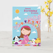 Geburtstagsparty Picnic Card Karte (Gelbe Blume)