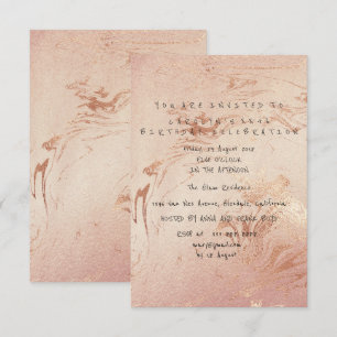 Geburtstagsparty Pink Glam Pulver Gold Blush Einladung