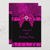 Geburtstagsparty Pink Jewel Bow Image Einladung (Vorne/Hinten)