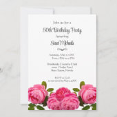 Geburtstagsparty Pink Roses Party Einladung (Vorderseite)