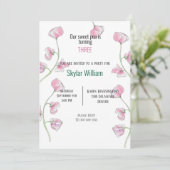 Geburtstagsparty Pink Sweet Peet Einladung (Stehend Vorderseite)