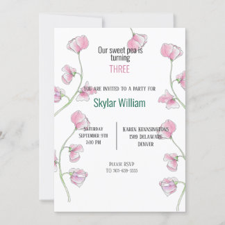 Geburtstagsparty Pink Sweet Peet Einladung