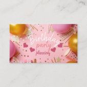 Geburtstagsparty plant Visitenkarte (Vorderseite)