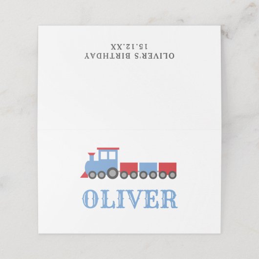 Geburtstagsparty-Platzkarten Platzkarte (Außenseite Aufgefaltet)