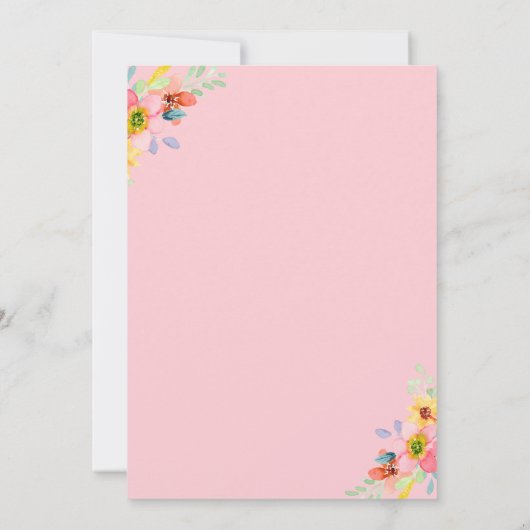 Geburtstagsparty Pony Pink Einladung (Rückseite)