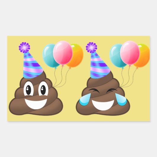 Geburtstagsparty Poopers Emoji Stickers (Vorderseite)