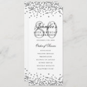 Geburtstagsparty-Programm - Danke Silver Einladung (Vorne/Hinten)