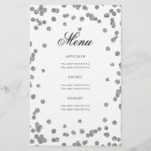 Geburtstagsparty Programm Silver Glitzer Menü (Hinten)