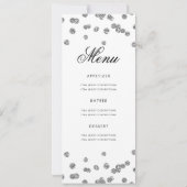 Geburtstagsparty Programm Silver Glitzer Menü (Rückseite)