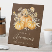 Geburtstagsparty Pumpkin Fall Blume Willkommen Sockelschild (In Situ)
