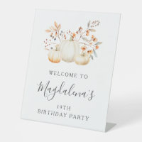 Geburtstagsparty Pumpkin Herbstlaub Willkommen