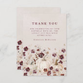 Geburtstagsparty Pumpkin Wildblume Custom Dankeskarte (Vorne/Hinten)