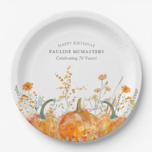 Geburtstagsparty Pumpkin Wildblume Custom Pappteller