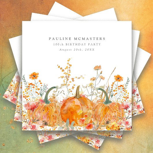 Geburtstagsparty Pumpkin Wildblume Custom Serviette