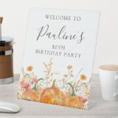 Geburtstagsparty Pumpkin Wildblume Willkommen Sockelschild (In Situ)