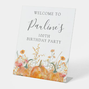 Geburtstagsparty Pumpkin Wildblume Willkommen Sockelschild