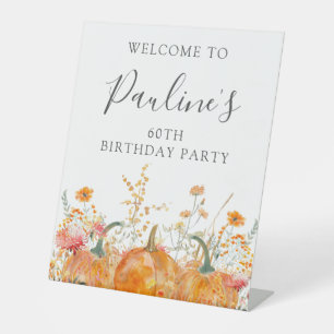 Geburtstagsparty Pumpkin Wildblume Willkommen Sockelschild
