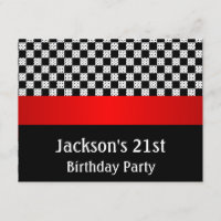 Geburtstagsparty Red Black & White Karo Muster