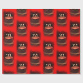 Geburtstagsparty Red mit Cake Wrapping Paper Geschenkpapier (Flach)