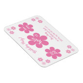 Geburtstagsparty - Rosa Blume Glam- Magnet (Rechte Seite)