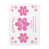 Geburtstagsparty - Rosa Blume Glam- Magnet (Vertikal)