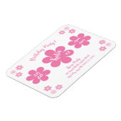 Geburtstagsparty - Rosa Blume Glam- Magnet (Linke Seite)