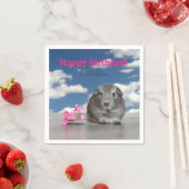 Geburtstagsparty Rosa Blume Guinea Schweinefleisch Serviette (Beispiel)