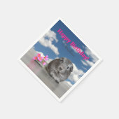 Geburtstagsparty Rosa Blume Guinea Schweinefleisch Serviette (Ecke)