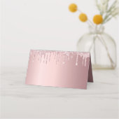 Geburtstagsparty Rosa Glitzer Funkeln Platzkarte (Rückseite)