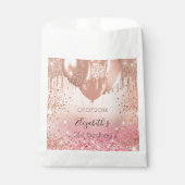 Geburtstagsparty Rosa Goldballons Geschenktütchen (Vorderseite)