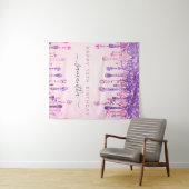 Geburtstagsparty Rosa Lila Glitzer Tropfen Wandteppich (Beispiel (Horizontal))
