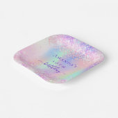 Geburtstagsparty rosa lila holografische pappteller (Gewinkelt)