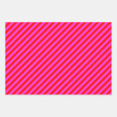 Geburtstagsparty rosa rote Streifen Geschenkpapier Set (Vorderseite)