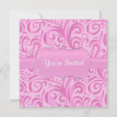 Geburtstagsparty| Rosa, Silber und Weiß Einladung (Vorderseite)