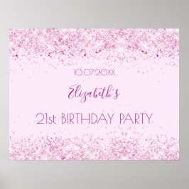Geburtstagsparty Rosa Willkommensschild Poster